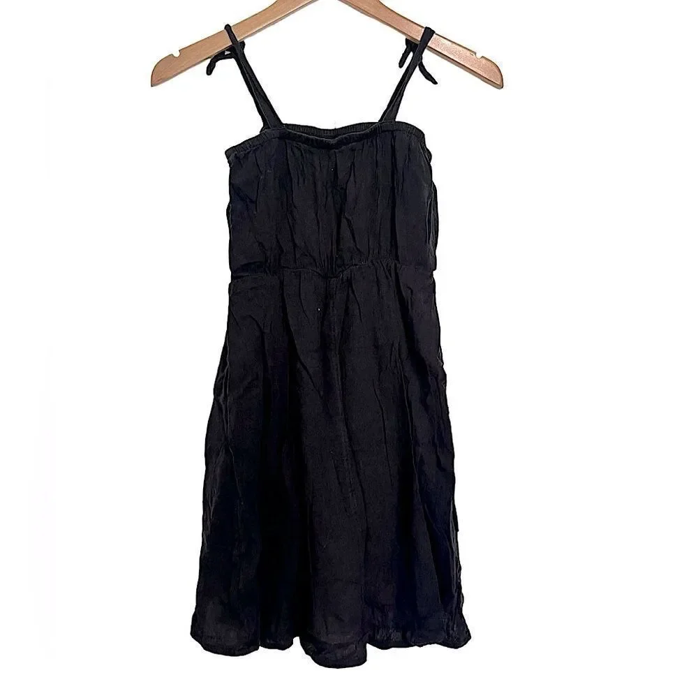 Justice Black Gauzy Romper Dress Girls 10 Neon Flower Embellishment on Top